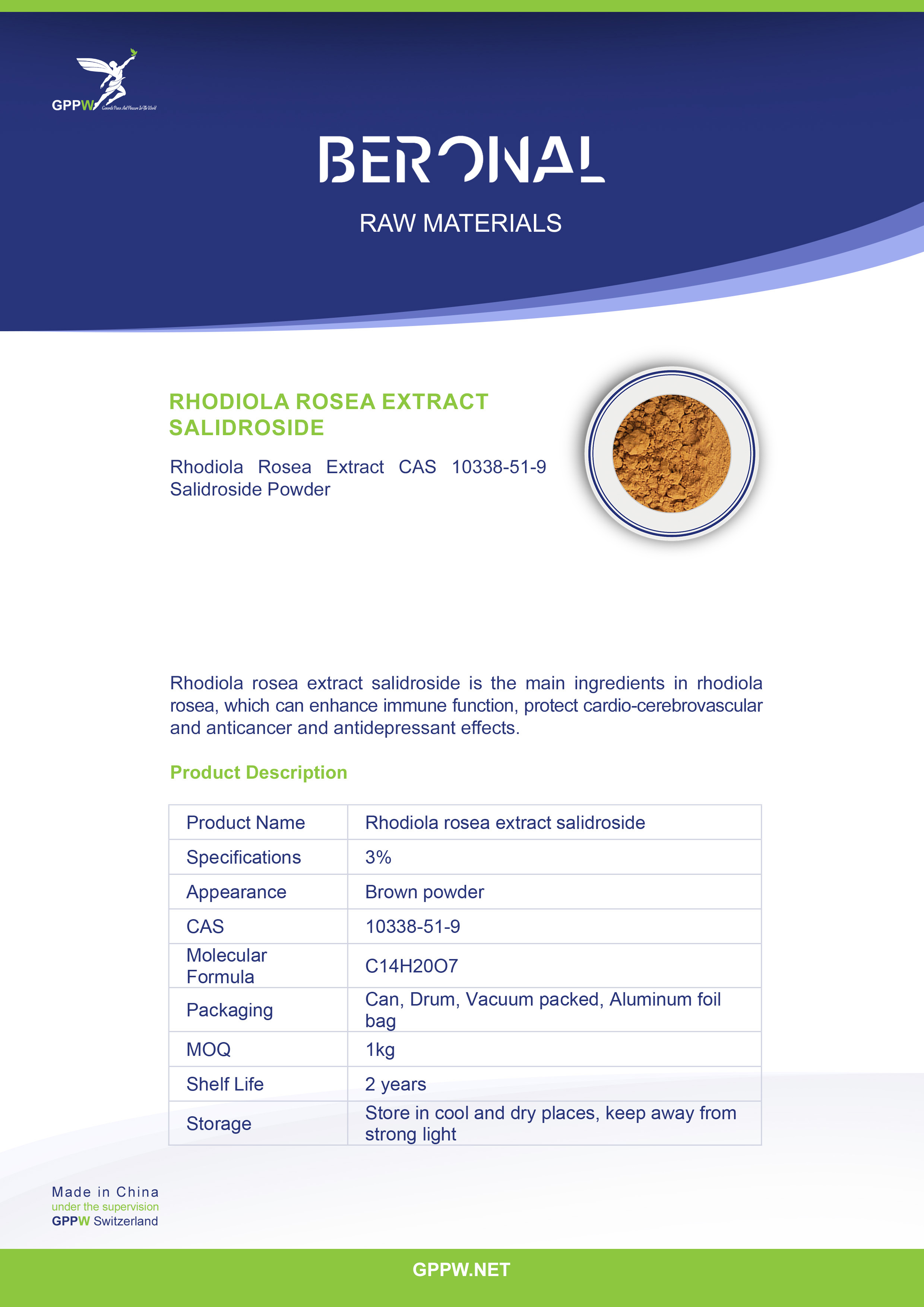 B-RHODIOLA ROSEA EXTRACT SALIDROSIDE<br /> Rhodiola Rosea Extract